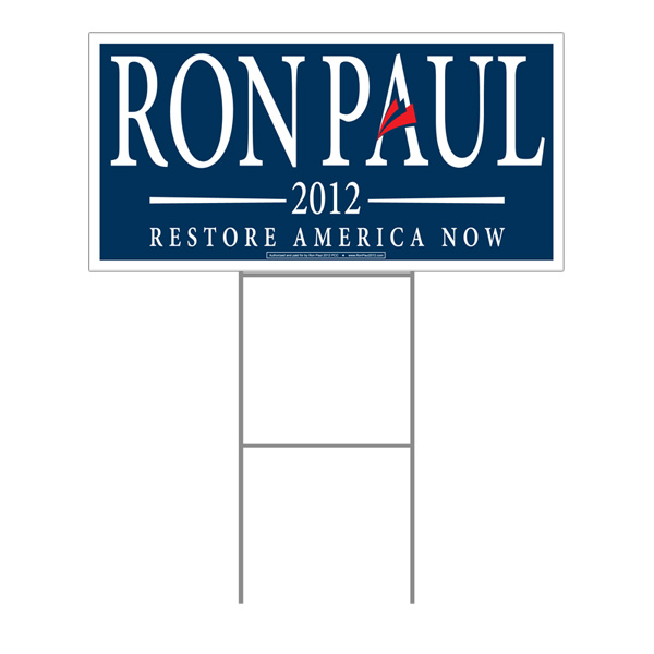 Download Signed Ron Paul 2012 Blue Yard Signs 12" x 24" w wire ...